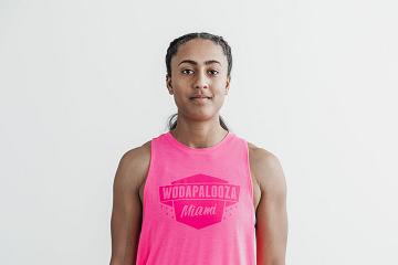 Women's Nobull WoWodapalooza High-Neck Tanks Pink | SG M3206Q